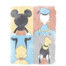 Disney Donald Duck Mickey Mouse Pluto Goofy Tiles Hoodie - White