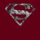 Marble Superman Logo Hoodie - Burgundy
