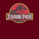 Jurassic Park Logo Vintage Hoodie - Burgundy