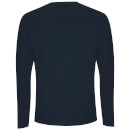 Official Superman Crackle Logo Men's Long Sleeve T-Shirt - Navy