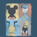 Donald Duck Mickey Mouse Pluto Goofy Tiles Men's T-Shirt - Navy Acid Wash