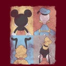 Donald Duck Mickey Mouse Pluto Goofy Tiles Men's T-Shirt - Burgundy