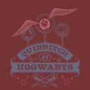 Harry Potter Quidditch At Hogwarts Men's T-Shirt - Burgundy Acid Wash