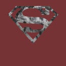 Marble Superman Logo Men's T-Shirt - Burgundy Acid Wash