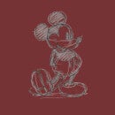 Disney Mickey Mouse Sketch Men's T-Shirt - Burgundy Acid Wash