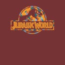 Jurassic Park Logo Tropical Men's T-Shirt - Burgundy Acid Wash