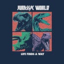 Jurassic Park World Four Colour Faces Men's T-Shirt - Navy