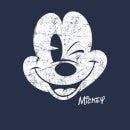 Disney Mickey Mouse Worn Face Women's T-Shirt - Navy