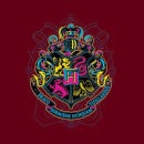 Harry Potter Hogwarts Neon Crest Women's T-Shirt - Burgundy