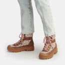 Coach Talia Jacquard, Suede and Leather Lace-Up Boots - UK 3