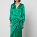 Never Fully Dressed Vienna Satin Midi Wrap Dress - UK 6