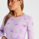 MP Women's Shape Seamless Long Sleeve Crop T-Shirt - Purple Tie Dye