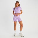 MP Shape Seamless Short Sleeve Crop T-Shirt til kvinder – Purple Tie Dye - XS