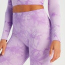 Naisten saumattomat MP Shape -leggingsit – violetti solmuvärjäys - XL