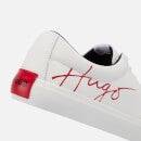 HUGO Men's Dyer H Logo-Print Leather Trainers - UK 8