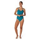 Women's Ribbed Adjustable Strap One Piece Solid Swimsuit