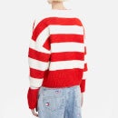 Tommy Jeans Striped Cotton Blend-Knit Polo Sweater - XS