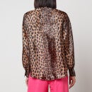 CRAS Gina Leopard-Print Satin Shirt - EU 34/UK 6