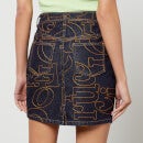 Fiorucci Embroidered Denim Mini Skirt - XS