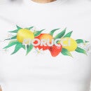 Fiorucci Fruity Logo Organic Cotton-Jersey Cropped T-shirt - S