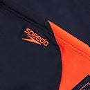 Bañador tipo bóxer HyperBoom con logotipo y estampado de contraste para niño, azul marino/naranja
