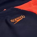 Bañador entallado HyperBoom con logotipo y estampado de contraste para niño, azul marino/naranja