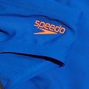Bañador tipo slip de 6,5 cm con logotipo para niño, azul/naranja