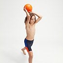 Bañador entallado de buceo para niño, naranja/azul