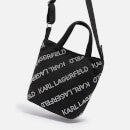 Karl Lagerfeld Crystal-Embellished Canvas Small Shopper Bag