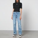 Calvin Klein Jeans Badge Stretch Ribbed-Cotton Slim Fit T-Shirt - L