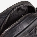 Armani Exchange Allover Monogrammed Leather Messenger Bag