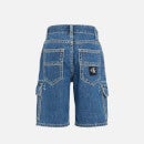 Calvin Klein Boys' Denim Cotton-Blend Cargo Utility Shorts - 8 Years