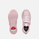 Clarks Kids' Pokémon Grip Pearl Leather Trainers - Pink - UK 7 Toddler