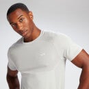 Pánske bezšvové tričko s krátkymi rukávmi MP – šedobiele - XS