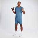 Спортивная мужская футболка с короткими рукавами MP — Серо-синяя - XXXL