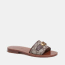 Coach Women's Ina Leather and Jacquard Sandals - UK 3