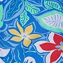 Club Training Retro Floral V-Rücken-Badeanzug für Damen Blau/Grün