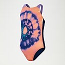 Pulseback-Badeanzug für Mädchen Koralle/Blau