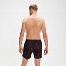 Men's Printed Leisure 16" Swim Shorts Black/Oxblood
