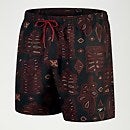Men's Printed Leisure 16" Swim Shorts Black/Oxblood