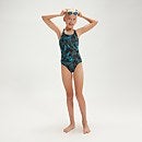 Girl's Hyper Boom Medalist Swimsuit Black/Blue