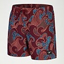 Boy's Printed 13" Swim Shorts Oxblood/Orange