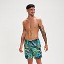 Pantaloncini da bagno Uomo Leisure Stampa digitale 45 cm Blu Navy/Verde Acqua