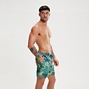 Men's Digital Printed Leisure 18" Swim Shorts Navy/Aqua