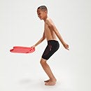 Bañador entallado con plastisol para niño, negro/rojo