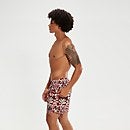 Men's Printed Leisure 16" Swim Shorts Oxblood/Orange