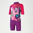 Schwimmlern-Sonnenschutz-Top und Shorts für Mädchen im Kleinkindalter Violett