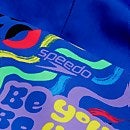 Splashback-Badeanzug für Mädchen Blau/Flieder