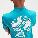 Camiseta de neopreno estampada de manga corta para niño, azul agua
