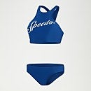 Volleyball-Bikini mit Logo für Damen Blau/Weiß